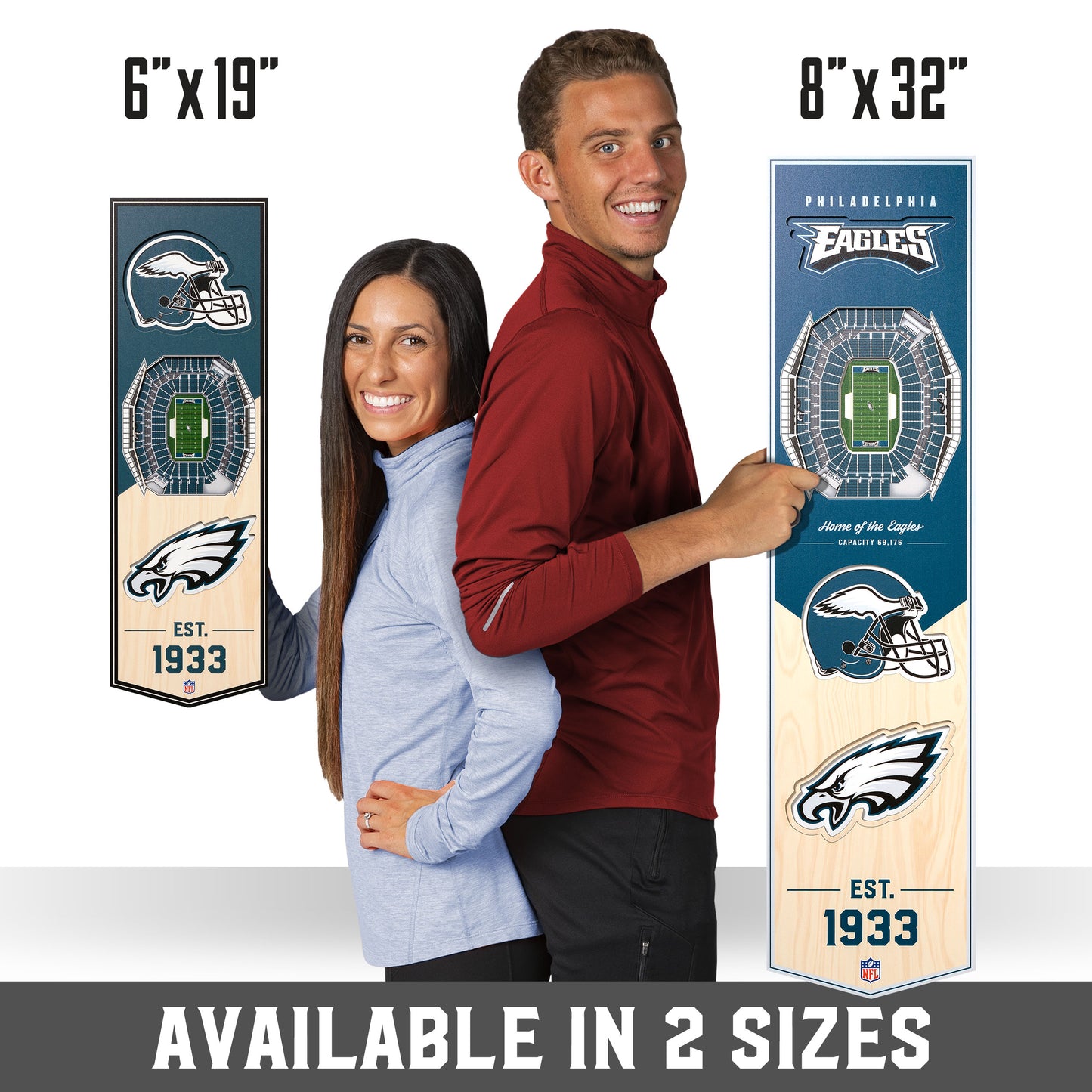 NFL Philadelphia Eagles 3D Stadium Banner 8' X 32'