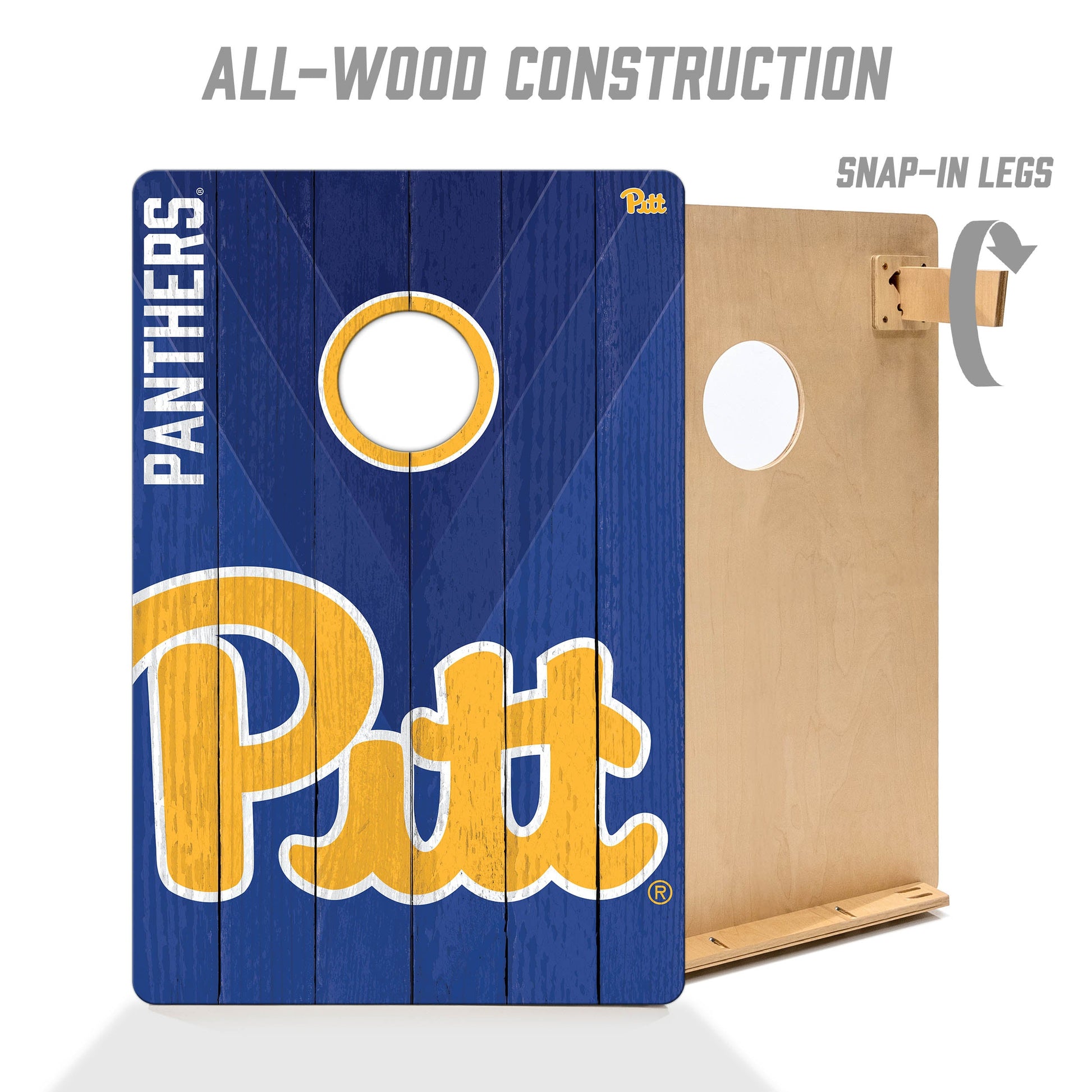 NCAA Pittsburgh Panthers 2' X 3' All-Wood Cornhole Set - Alt 2