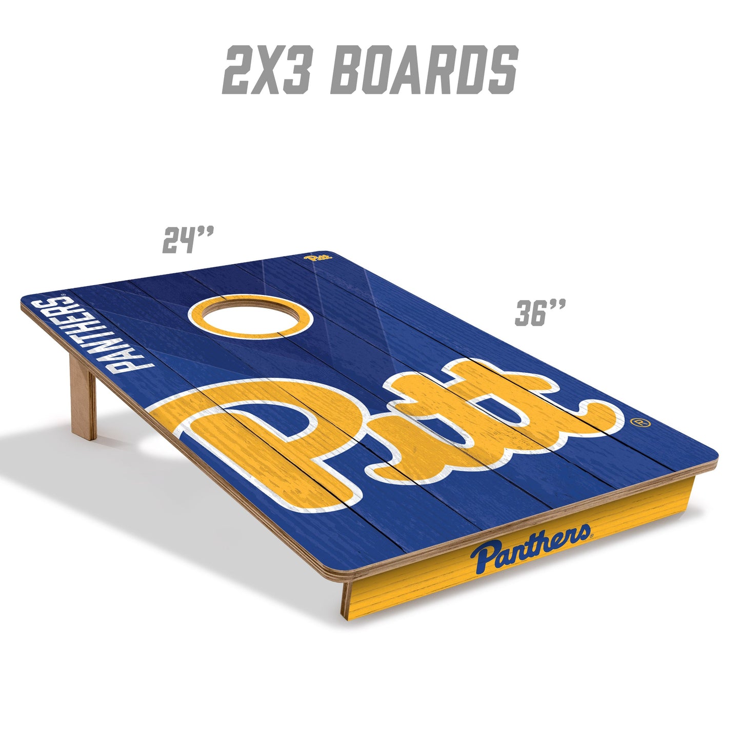 NCAA Pittsburgh Panthers 2' X 3' All-Wood Cornhole Set - Alt 4