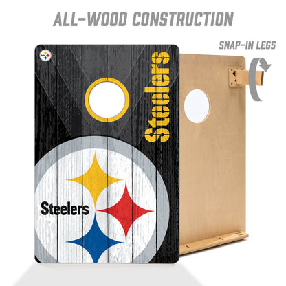 NFL Pittsburgh Steelers 2' X 3' All-Wood Cornhole Set - Alt 2
