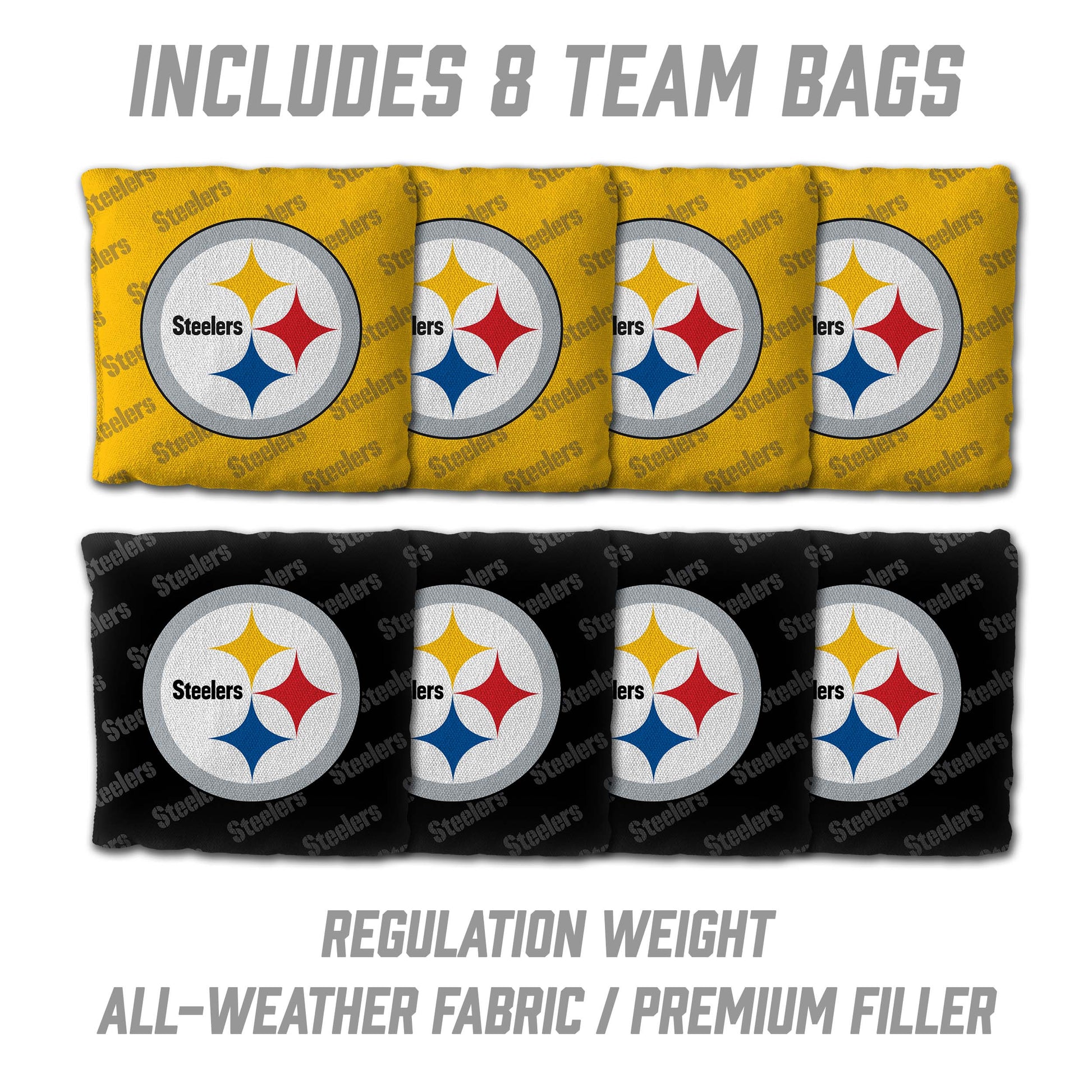 NFL Pittsburgh Steelers 2' X 3' All-Wood Cornhole Set - Alt 3
