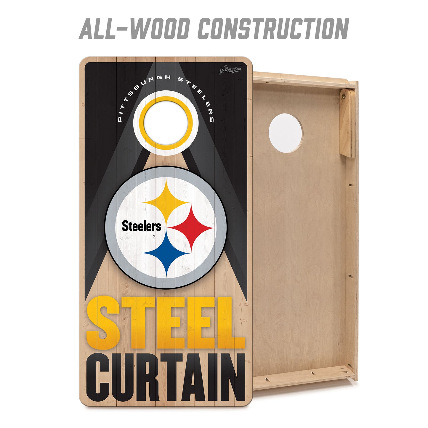 NFL Pittsburgh Steelers 2' x 4' All-Wood Cornhole Set