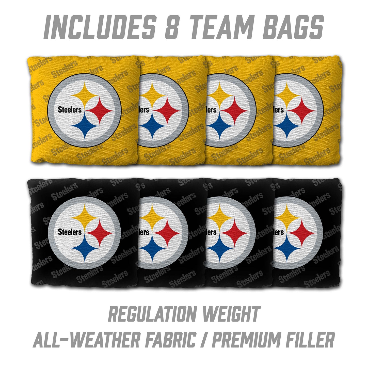 NFL Pittsburgh Steelers 2' x 4' All-Wood Cornhole Set