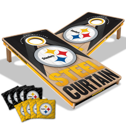 NFL Pittsburgh Steelers 2' x 4' All-Wood Cornhole Set