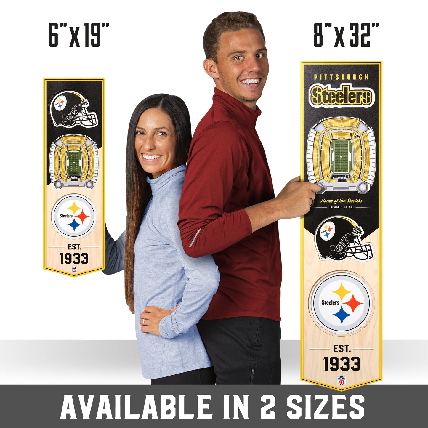 NFL Pittsburgh Steelers 3D Stadium Banner 8' X 32'