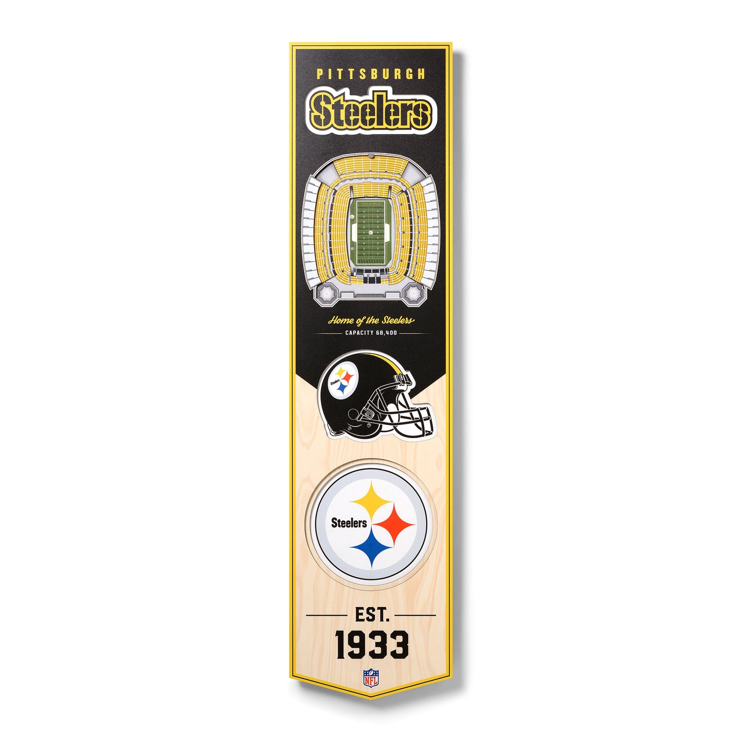 NFL Pittsburgh Steelers 3D Stadium Banner 8' X 32'