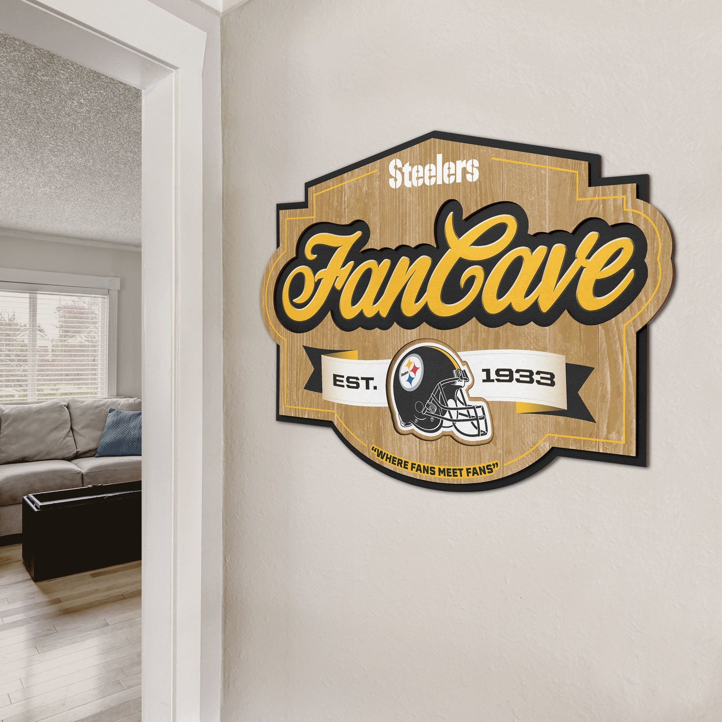 Pittsburgh Steelers Fan Cave Wall Art Alt 2