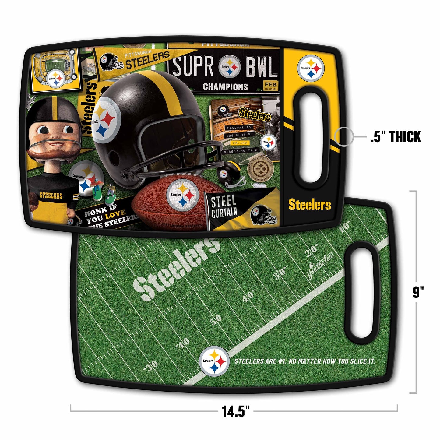 Pittsburgh Steelers Retro Series Cutting Board Alt 1