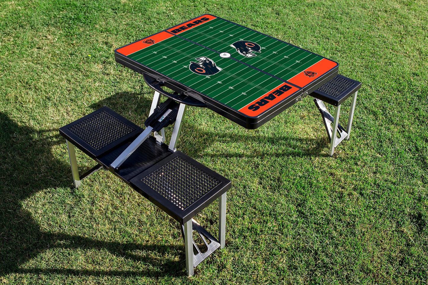 Chicago Bears Football Field - Picnic Table Portable Folding Table with Seats