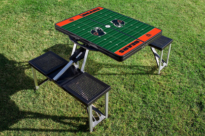 Chicago Bears Football Field - Picnic Table Portable Folding Table with Seats