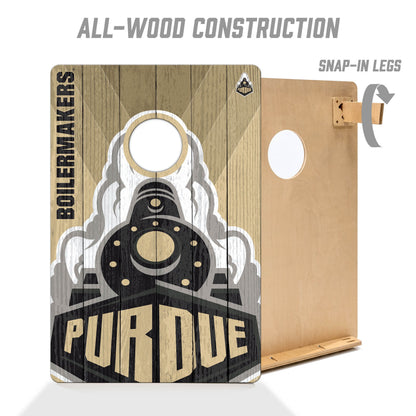 NCAA Purdue Boilermakers 2' X 3' All-Wood Cornhole Set - Alt 2