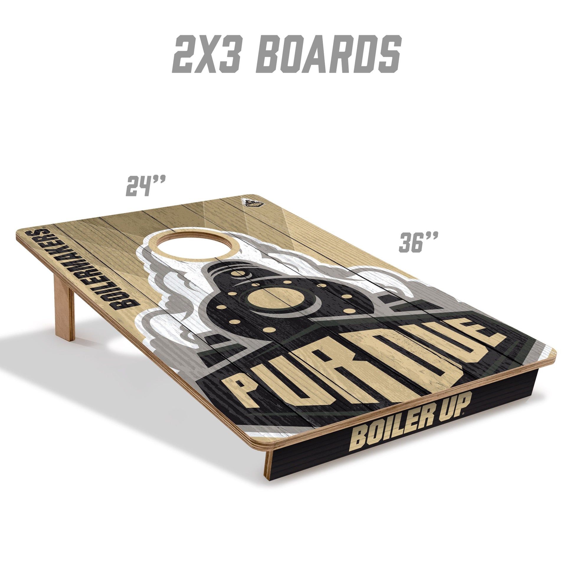 NCAA Purdue Boilermakers 2' X 3' All-Wood Cornhole Set - Alt 4