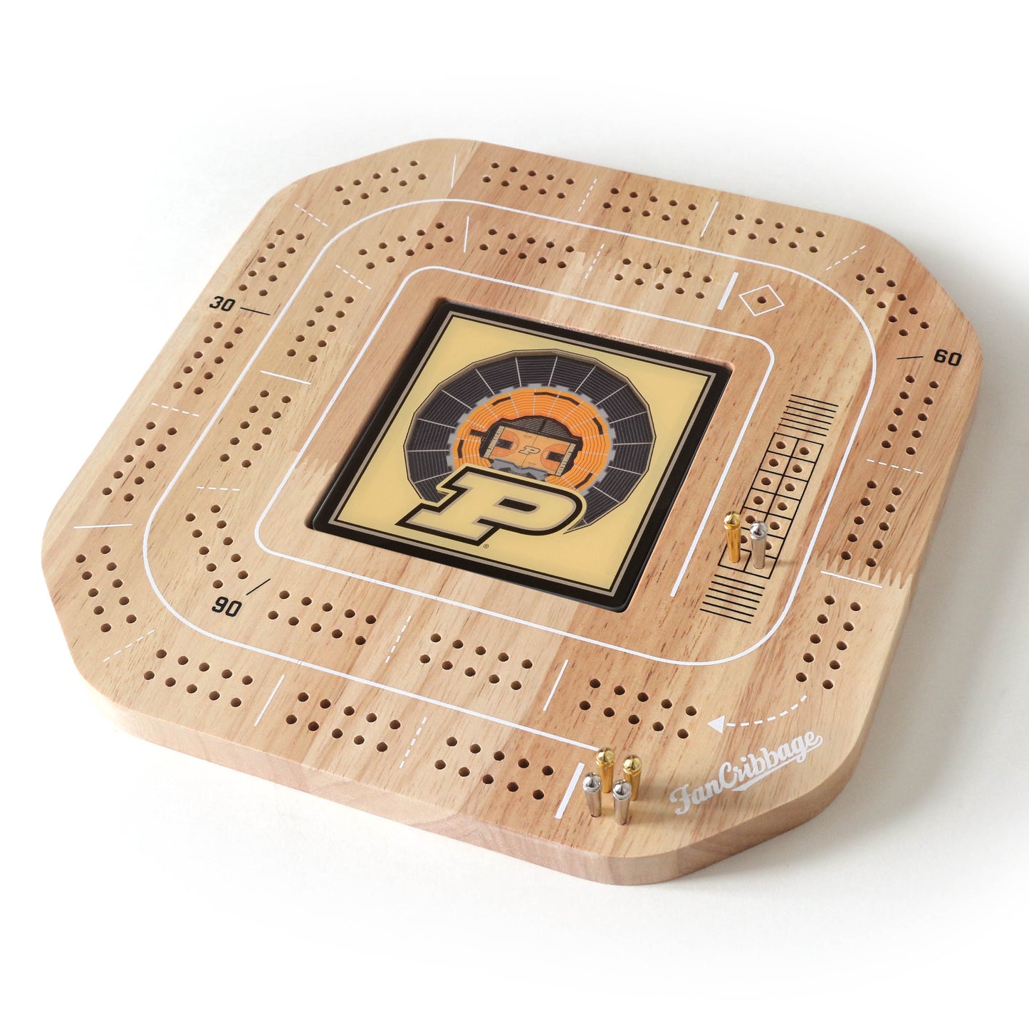 NCAA Purdue Boilermakers BB StadiumView Cribbage