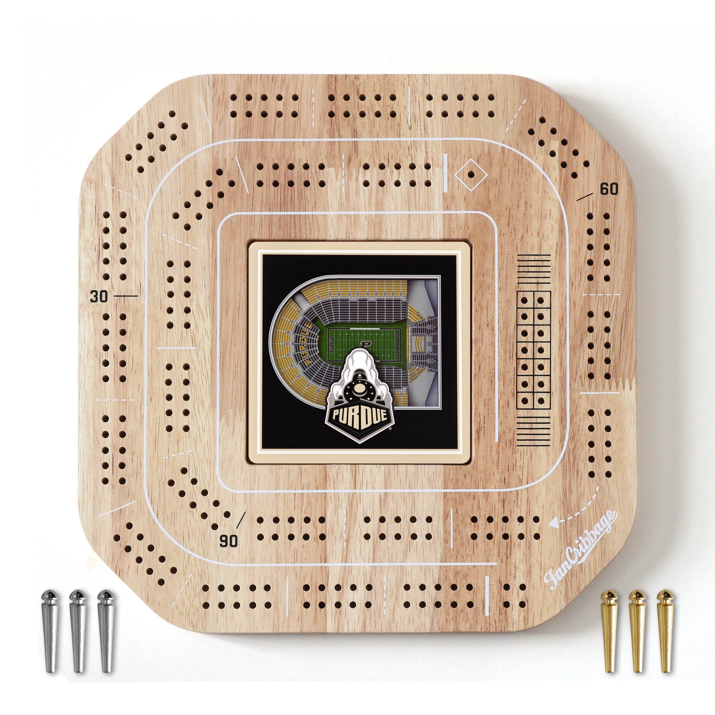 NCAA Purdue Boilermakers FB StadiumView Cribbage