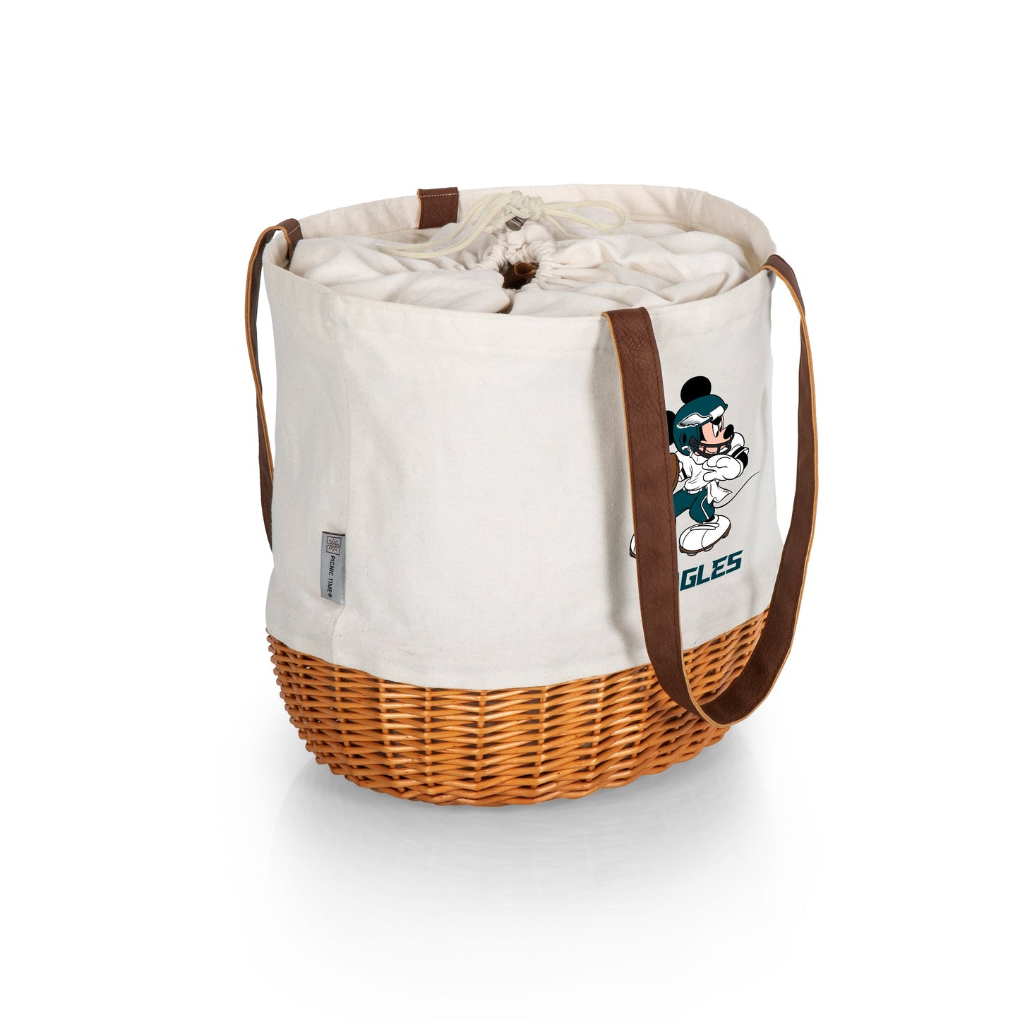 Philadelphia Eagles Mickey Mouse - Coronado Canvas and Willow Basket Tote
