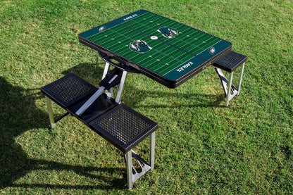 Philadelphia Eagles Football Field - Picnic Table Portable Folding Table with Seats