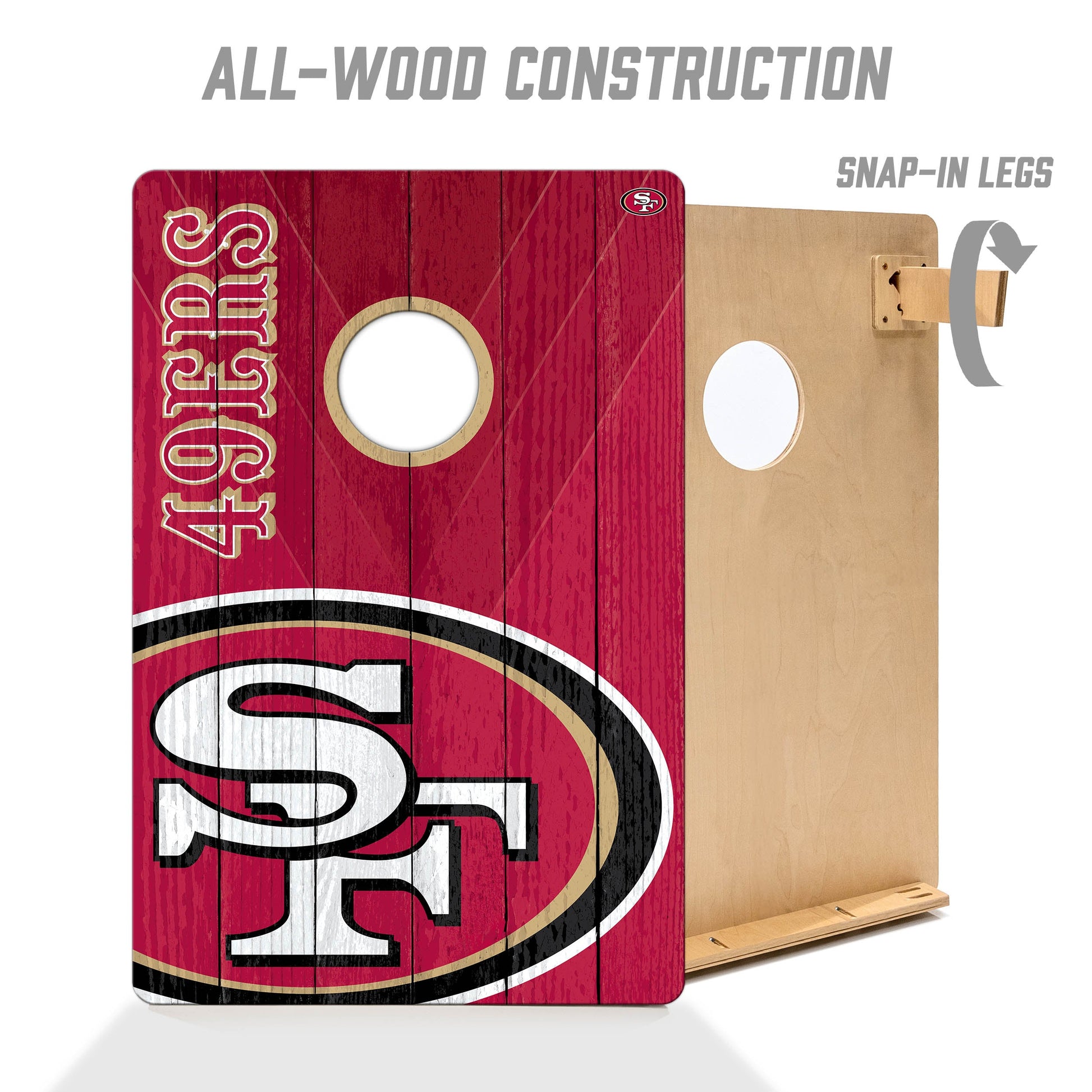 NFL San Francisco 49ers 2' X 3' All-Wood Cornhole Set - Alt 2