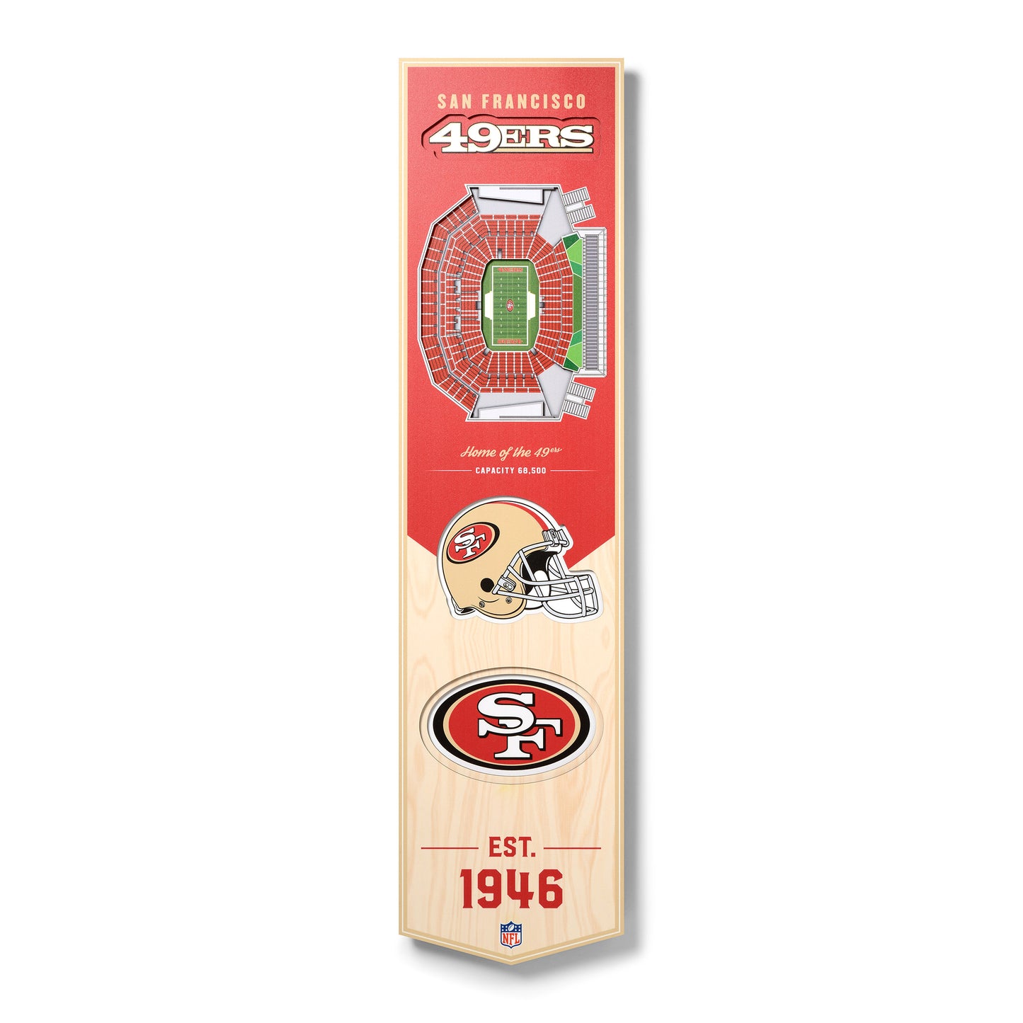 NFL San Francisco 49ers 3D Stadium Banner 8' X 32'
