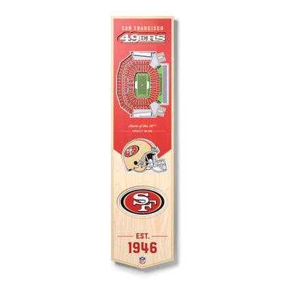 NFL San Francisco 49ers 3D Stadium Banner 8' X 32'