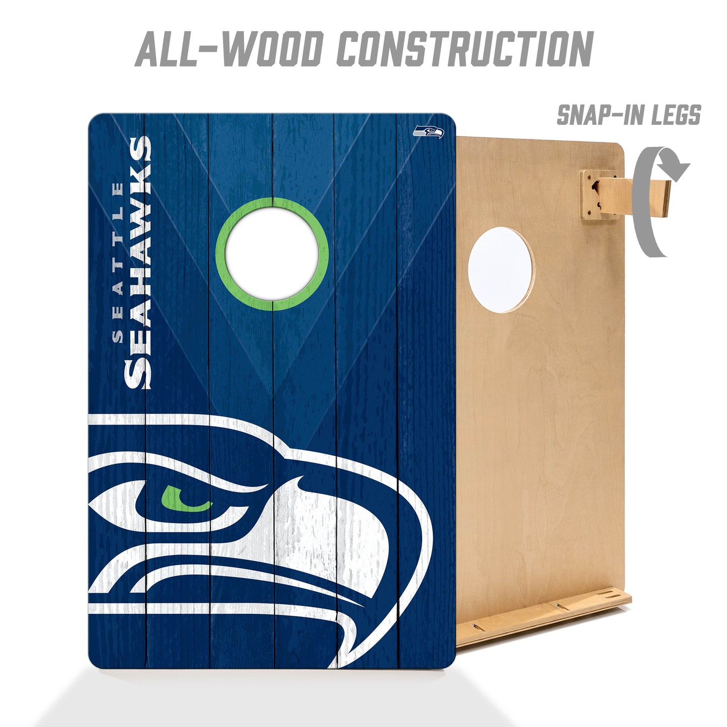 NFL Seattle Seahawks 2' X 3' All-Wood Cornhole Set - Alt 2