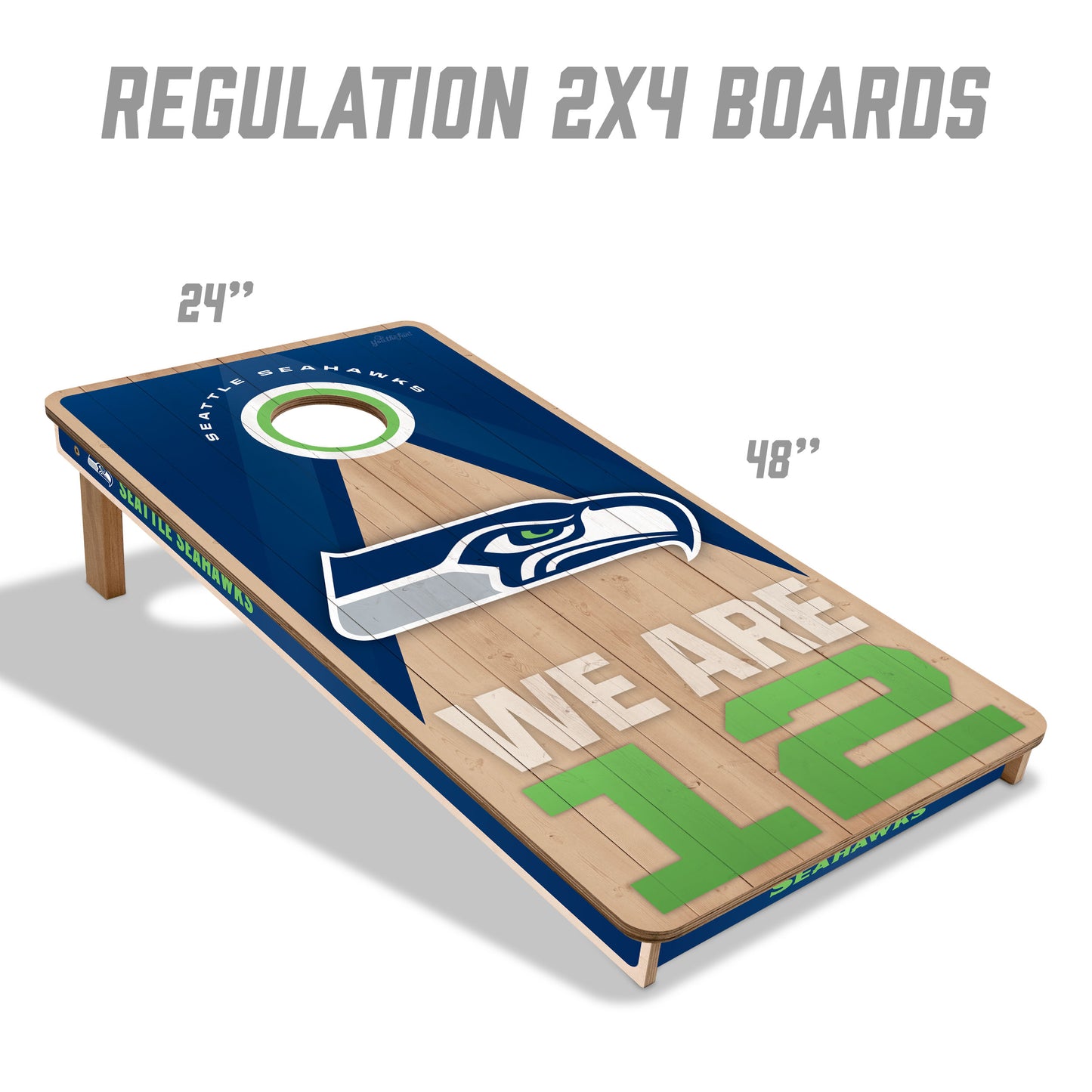 NFL Seattle Seahawks 2' x 4' All-Wood Cornhole Set