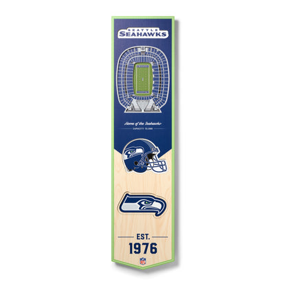 NFL Seattle Seahawks 3D Stadium Banner 8' X 32'
