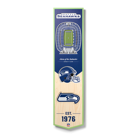 NFL Seattle Seahawks 3D Stadium Banner 8' X 32'