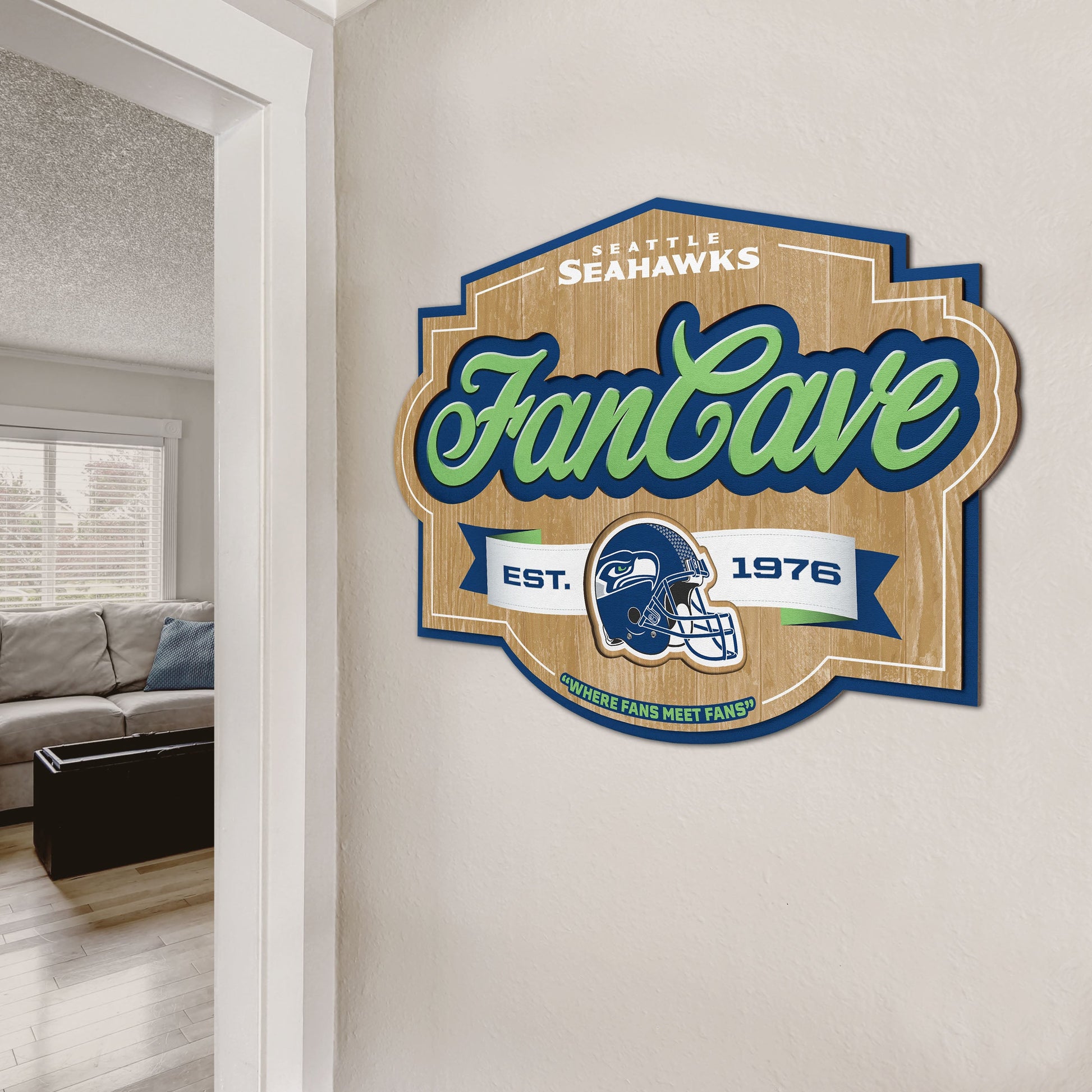 Seattle Seahawks Fan Cave Wall Art Alt 2