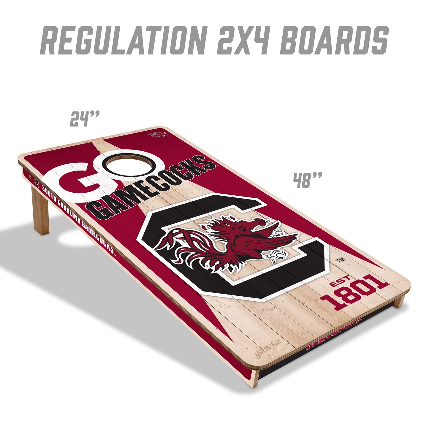 NCAA South Carolina Gamecocks 2' x 4' All-Wood Cornhole Set
