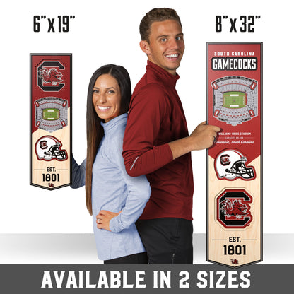 NCAA South Carolina Gamecocks 3D Stadium Banner 8' X 32'