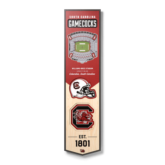 NCAA South Carolina Gamecocks 3D Stadium Banner 8' X 32'