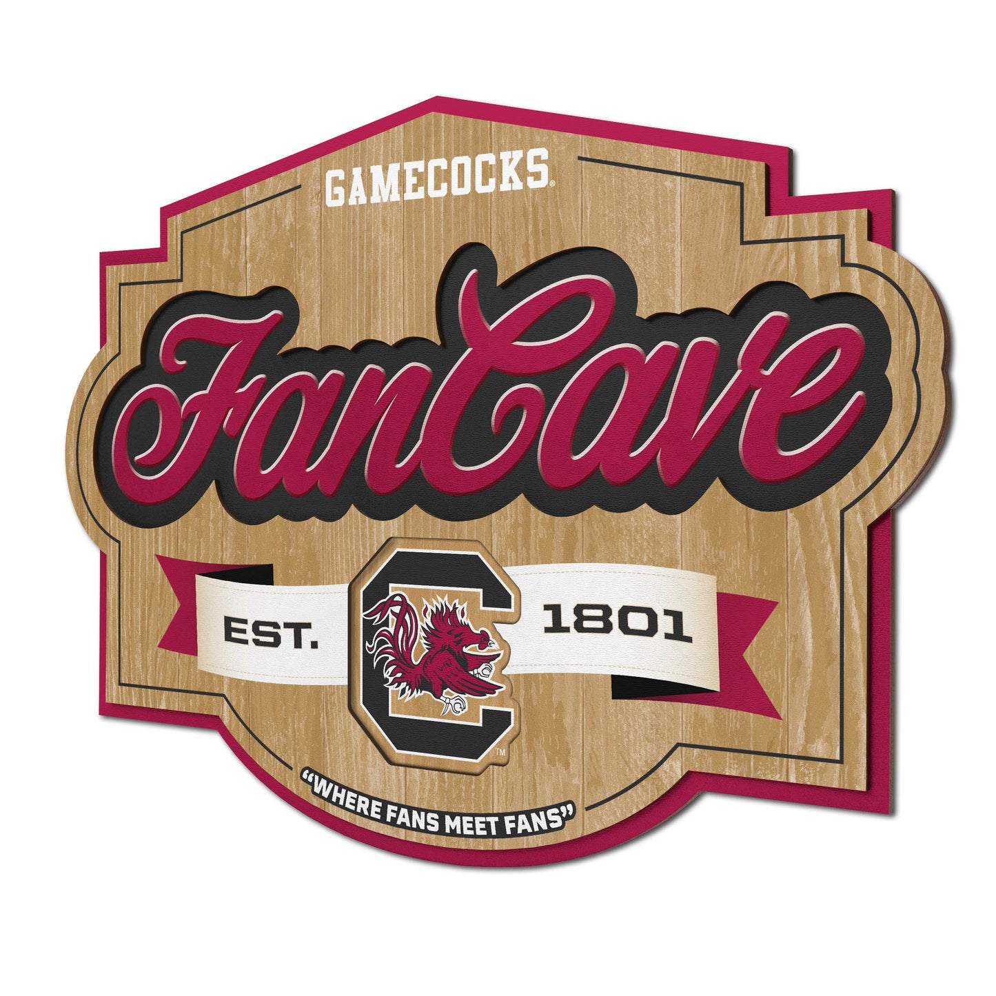 South Carolina Gamecocks Fan Cave Sign