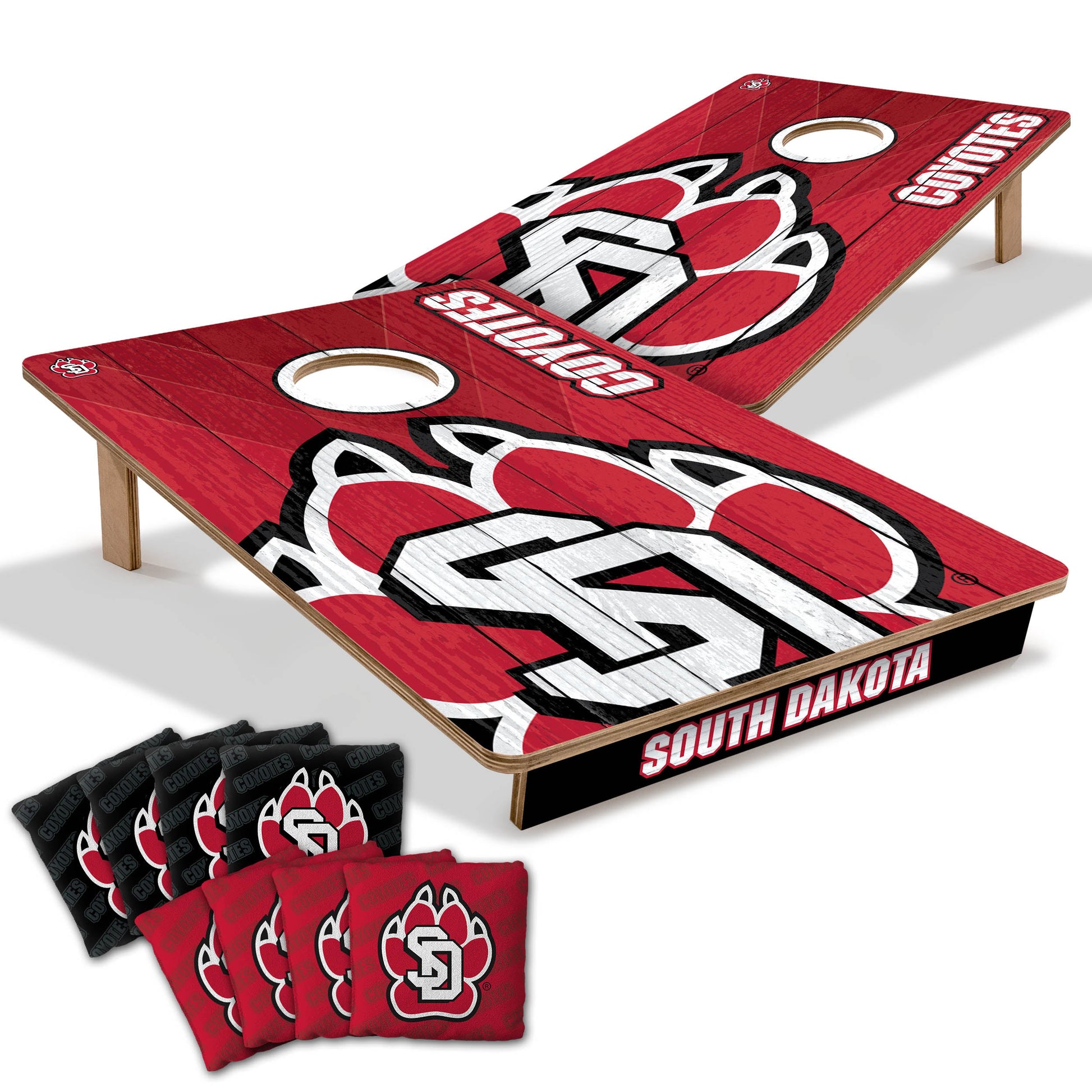 NCAA South Dakota Coyotes 2' X 3' All-Wood Cornhole Set-main