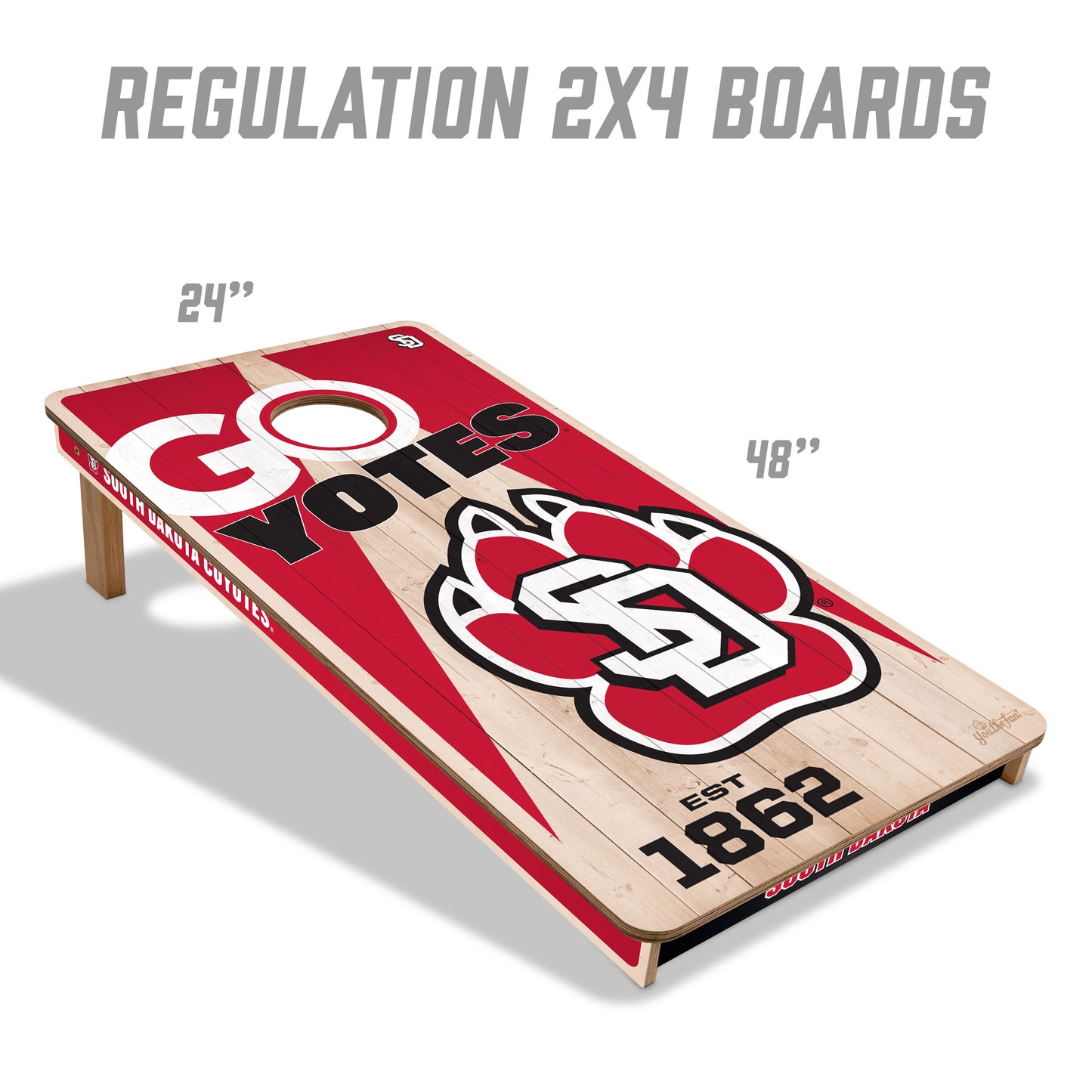 NCAA South Dakota Coyotes 2' x 4' Slogan Series Cornhole