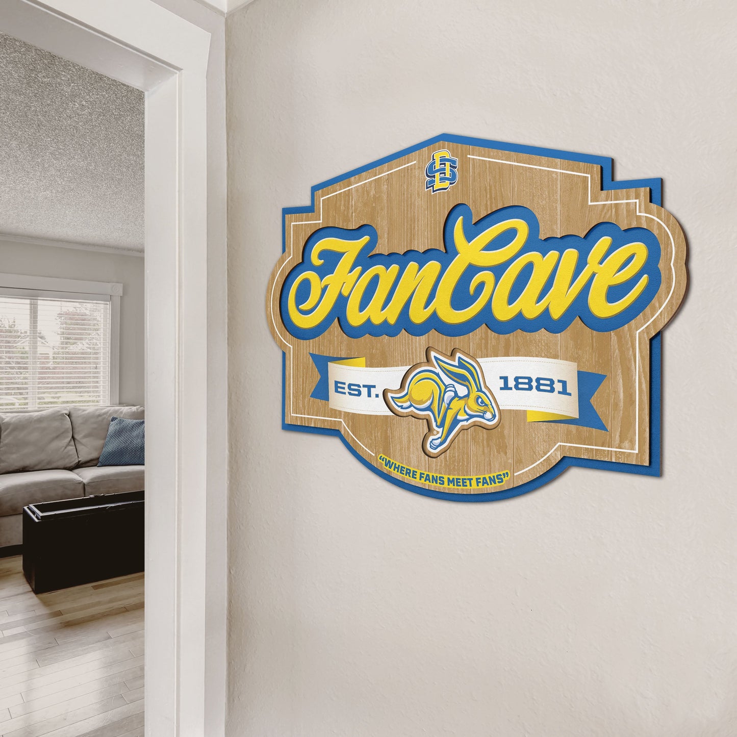 South Dakota State Jackrabbits Fan Cave Sign Alt 2