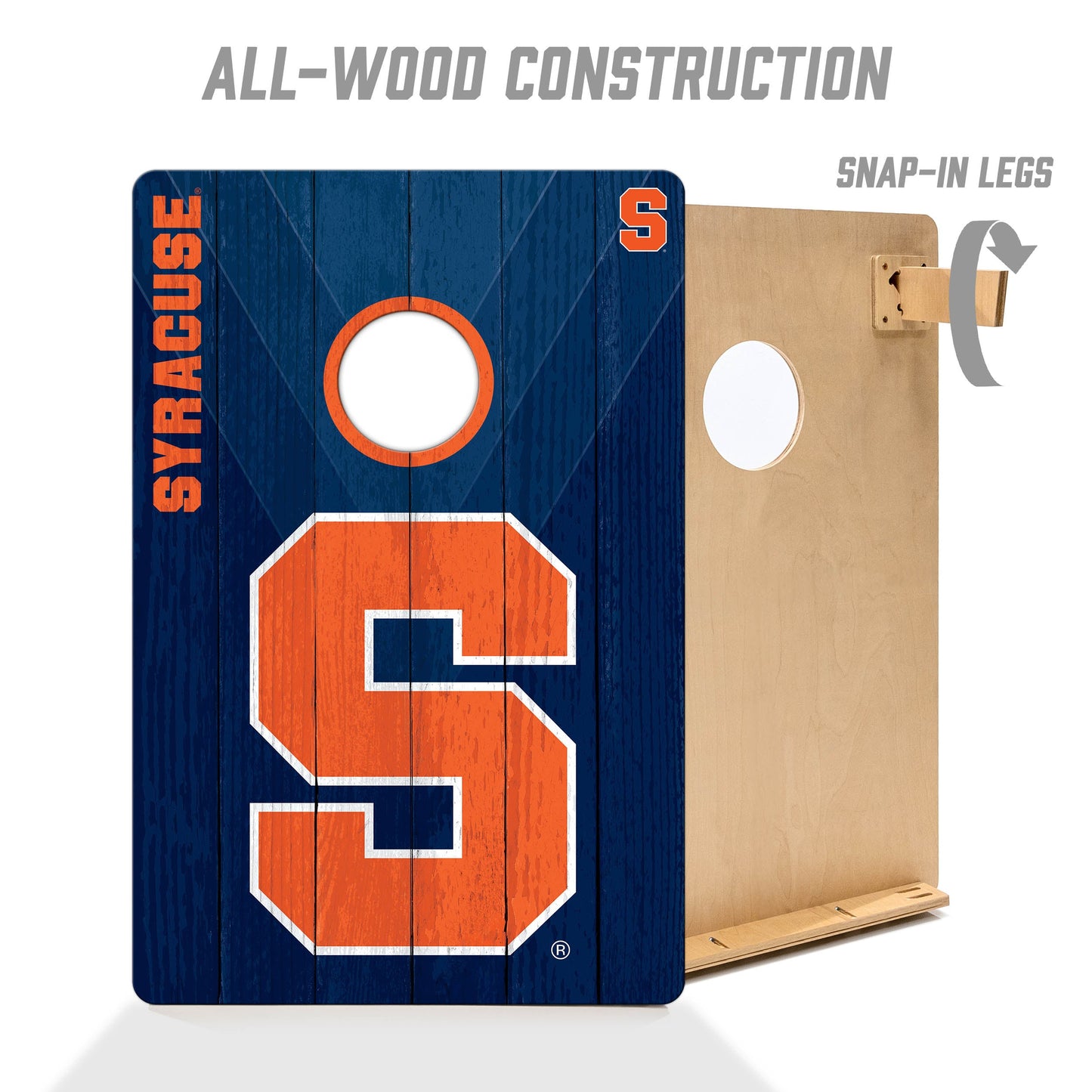 NCAA Syracuse Orange 2' X 3' All-Wood Cornhole Set - Alt 2