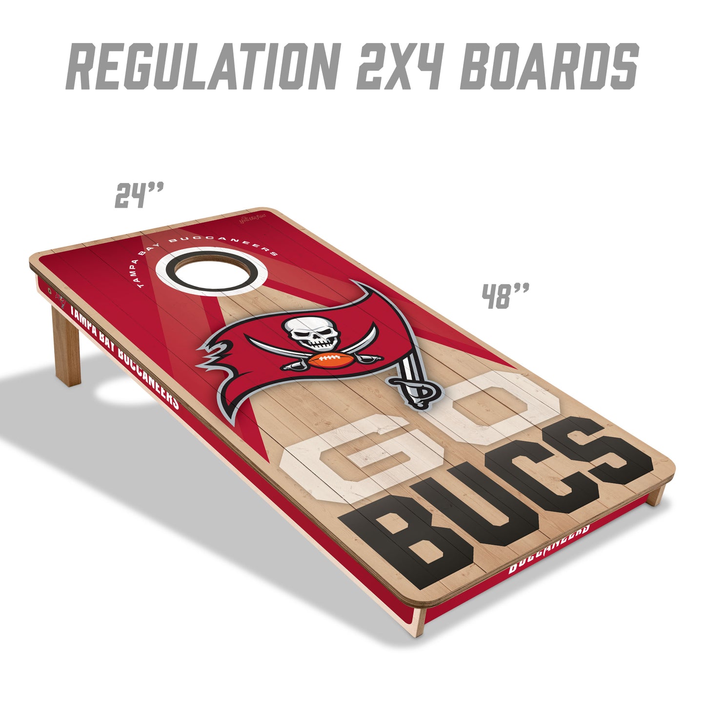 NFL Tampa Bay Buccaneers 2' x 4' All-Wood Cornhole Set