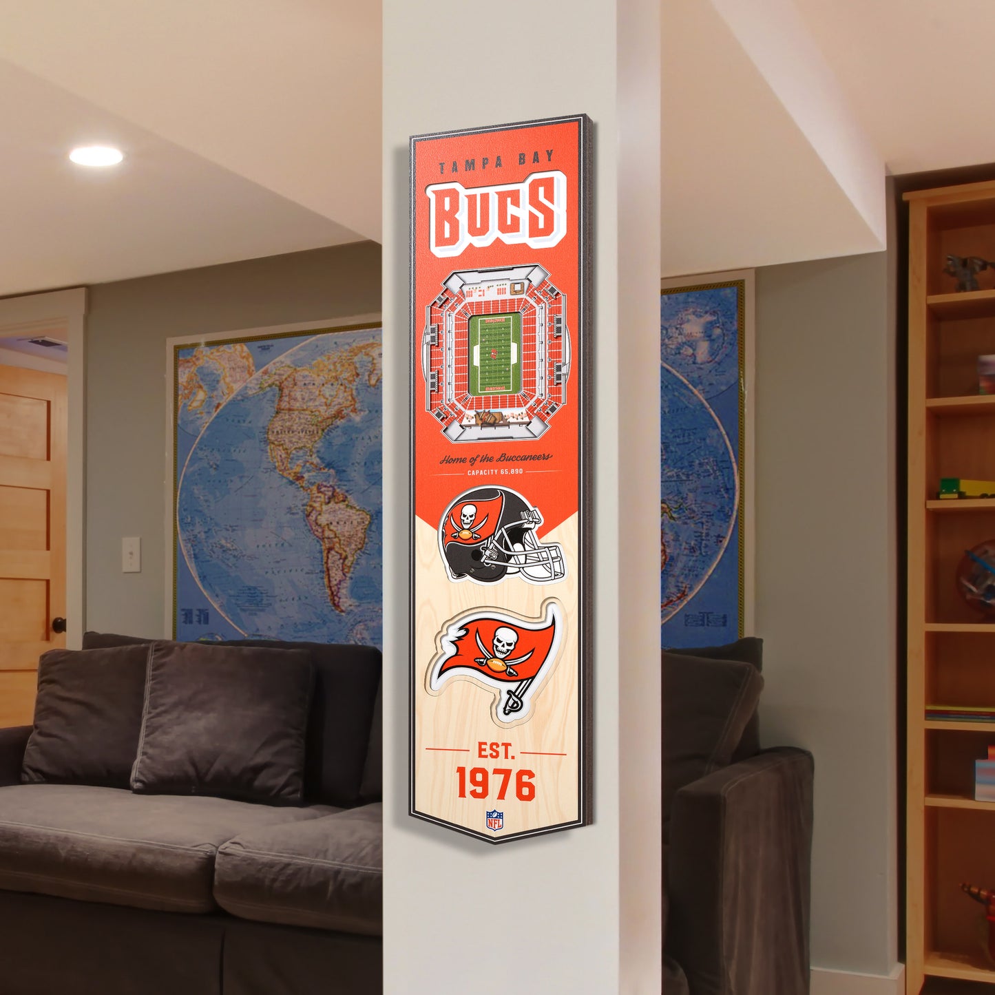 NFL Tampa Bay Buccaneers 3D Stadium Banner 8' X 32'
