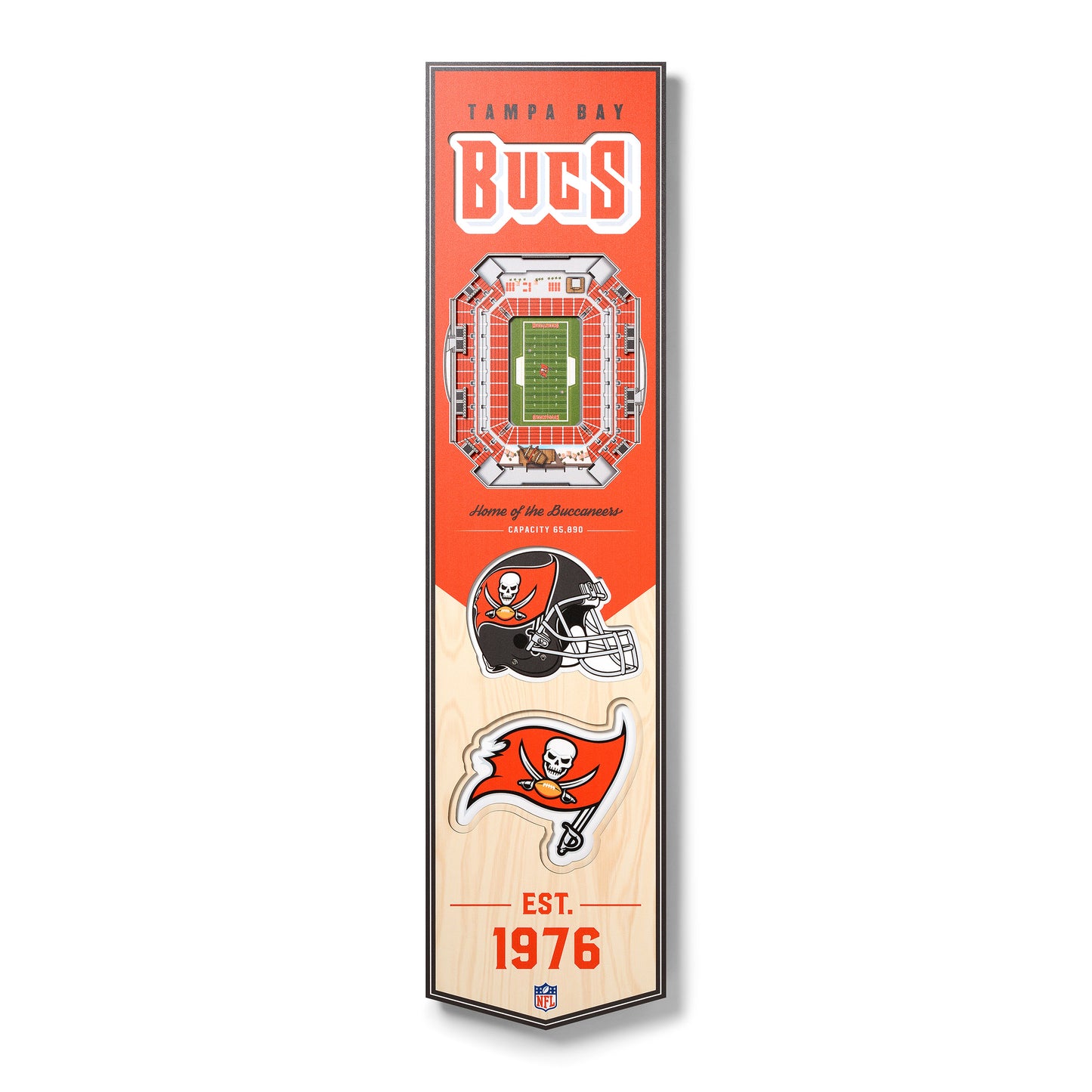 NFL Tampa Bay Buccaneers 3D Stadium Banner 8' X 32'