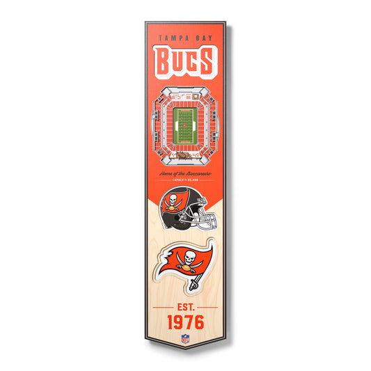 NFL Tampa Bay Buccaneers 3D Stadium Banner 8' X 32'