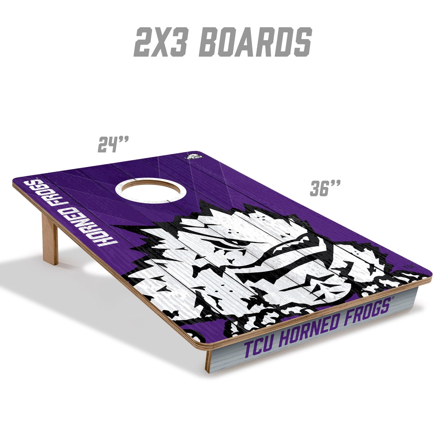 NCAA TCU Horned Frogs 2' X 3' All-Wood Cornhole Set - Alt 4