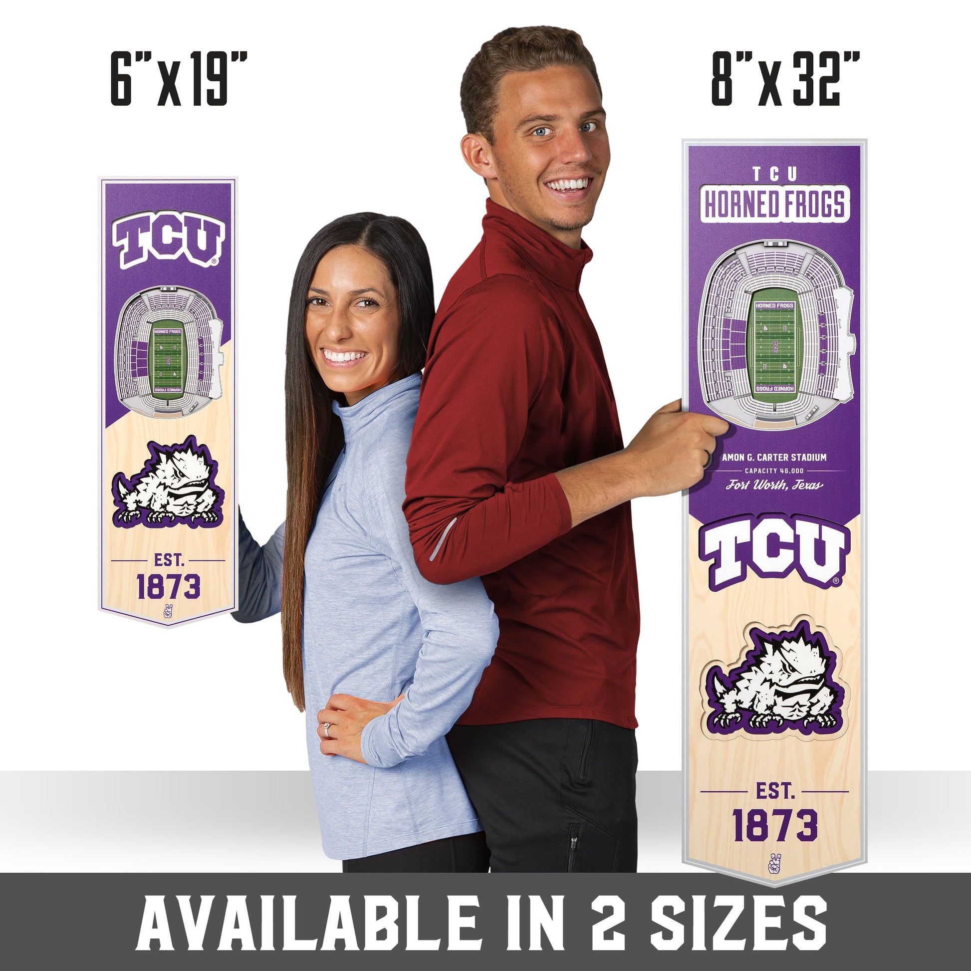 NCAA TCU Horned Frogs 3D Stadium Banner 8' X 32'