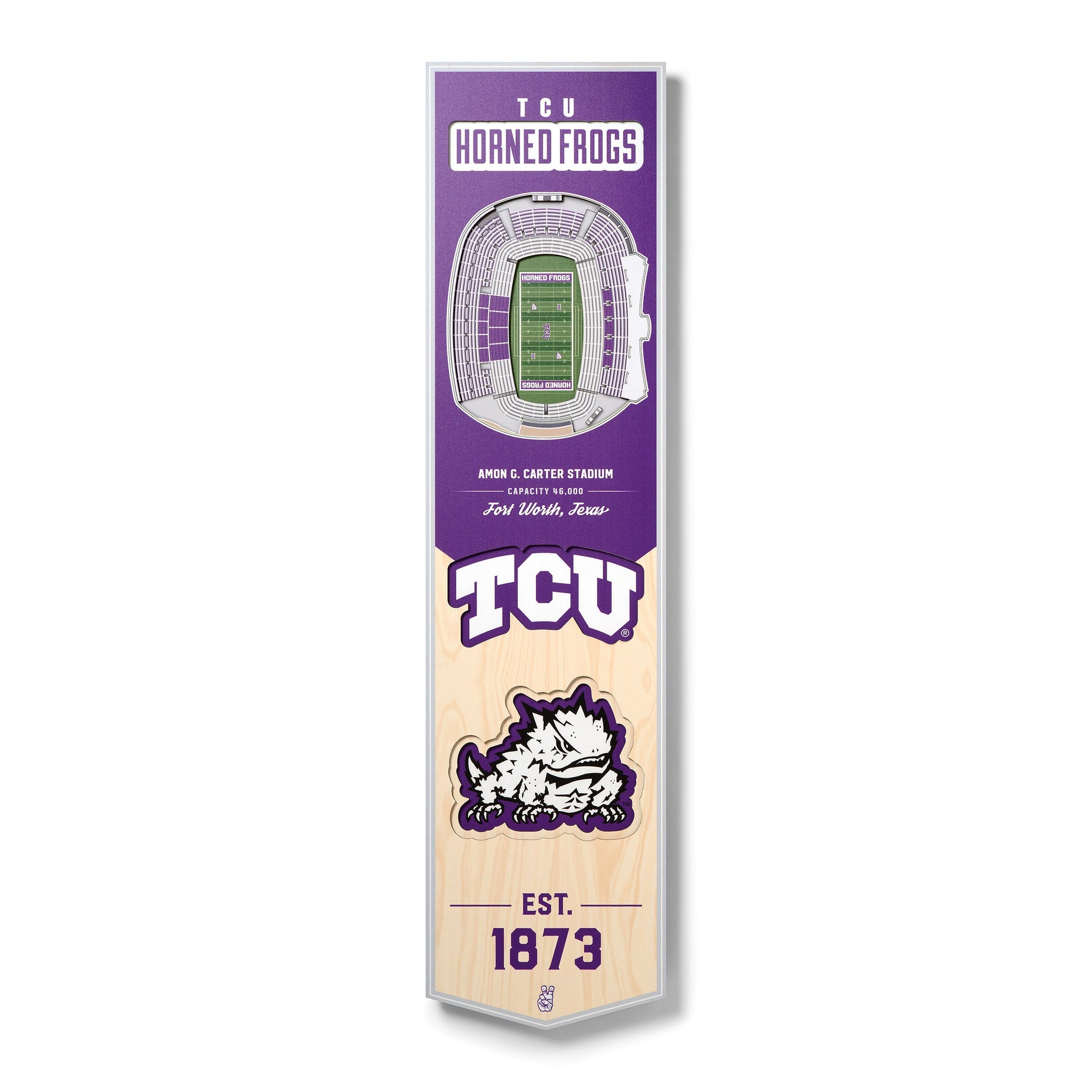 NCAA TCU Horned Frogs 3D Stadium Banner 8' X 32'