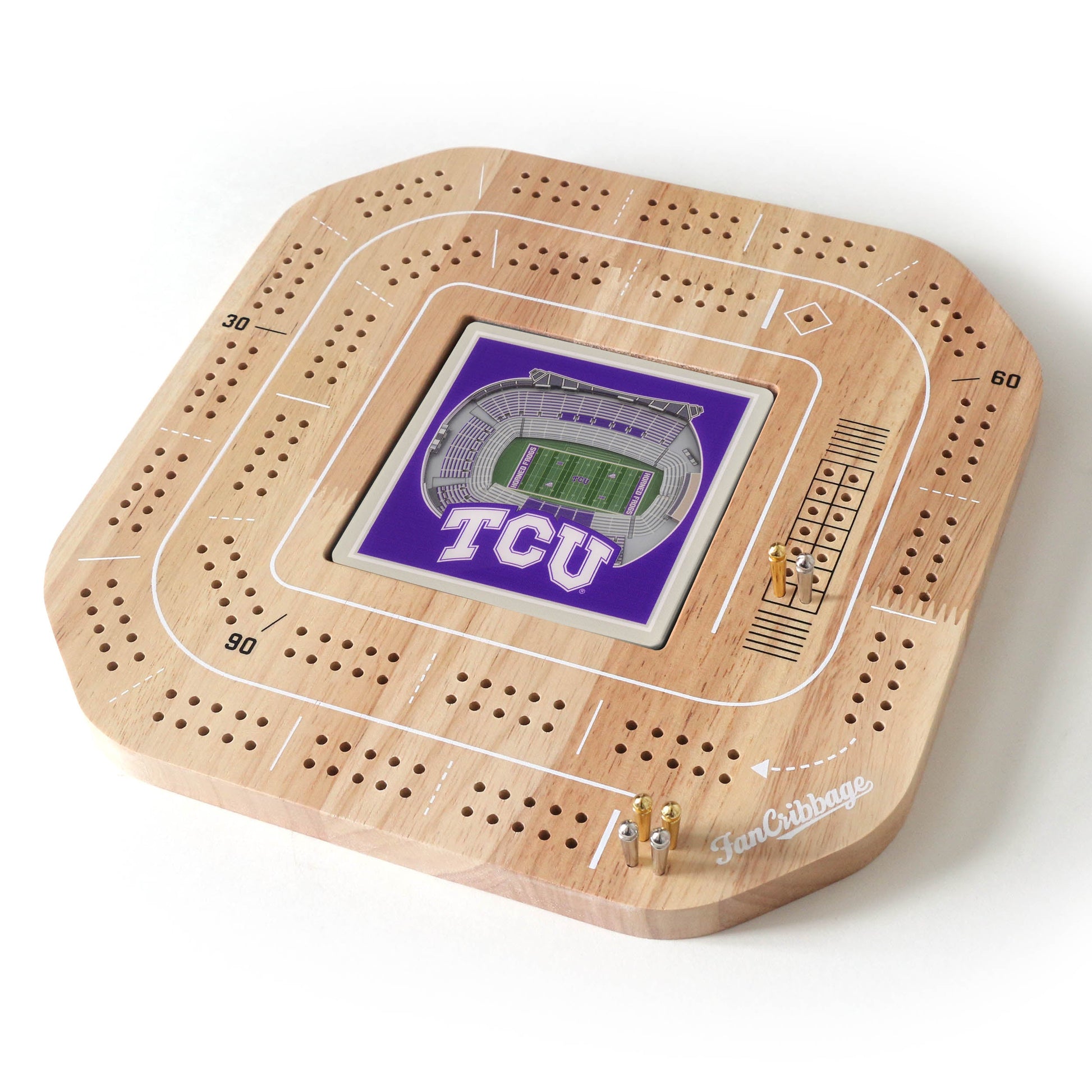 NCAA TCU Horned Frogs StadiumView Cribbage