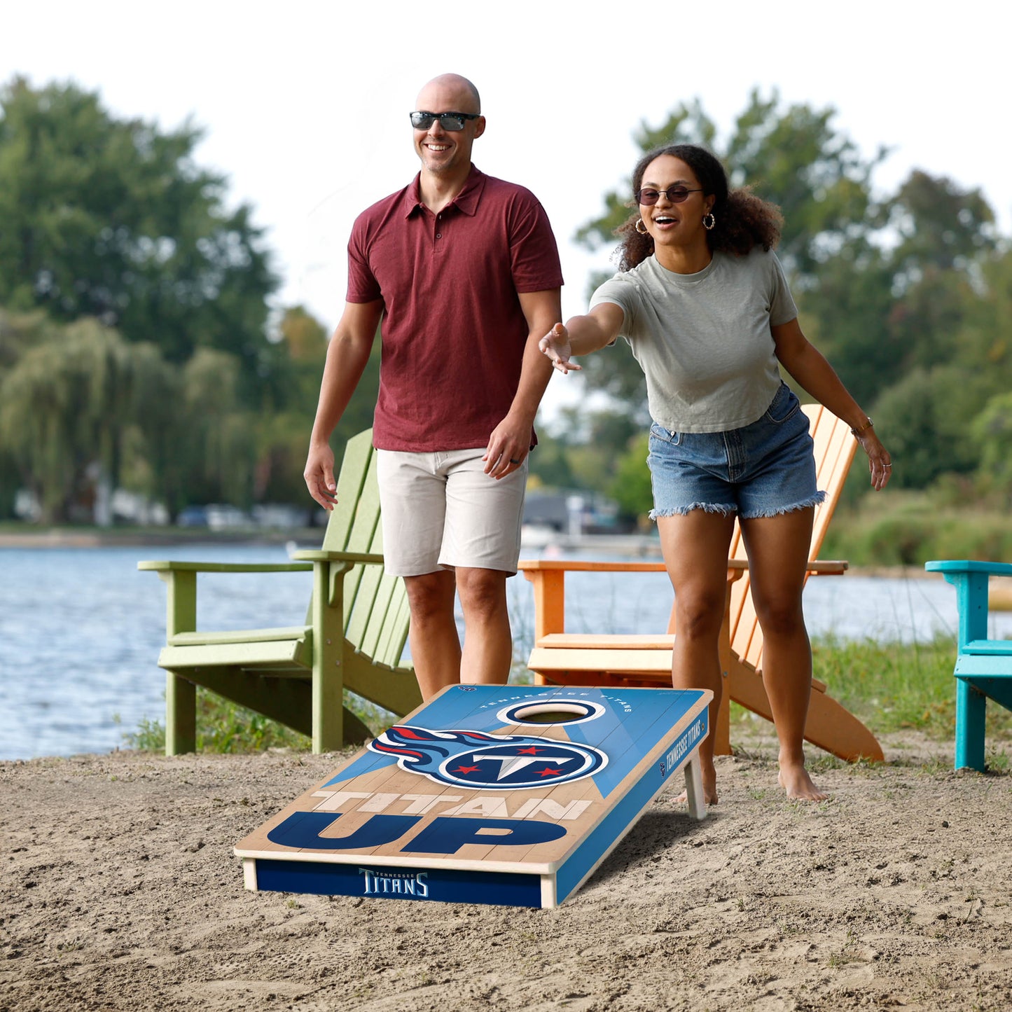NFL Tennessee Titans 2' x 4' Slogan Series Cornhole