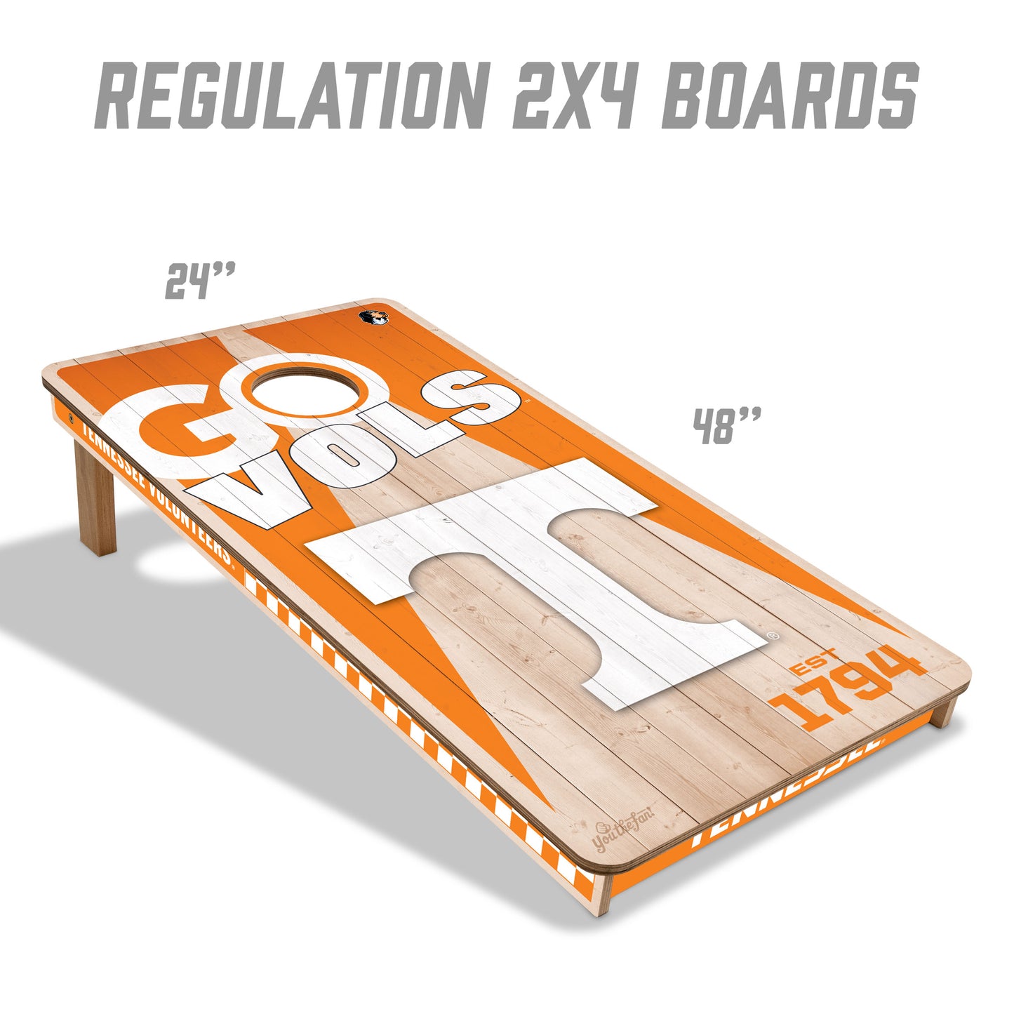 NCAA Tennessee Volunteers 2' x 4' All-Wood Cornhole Set