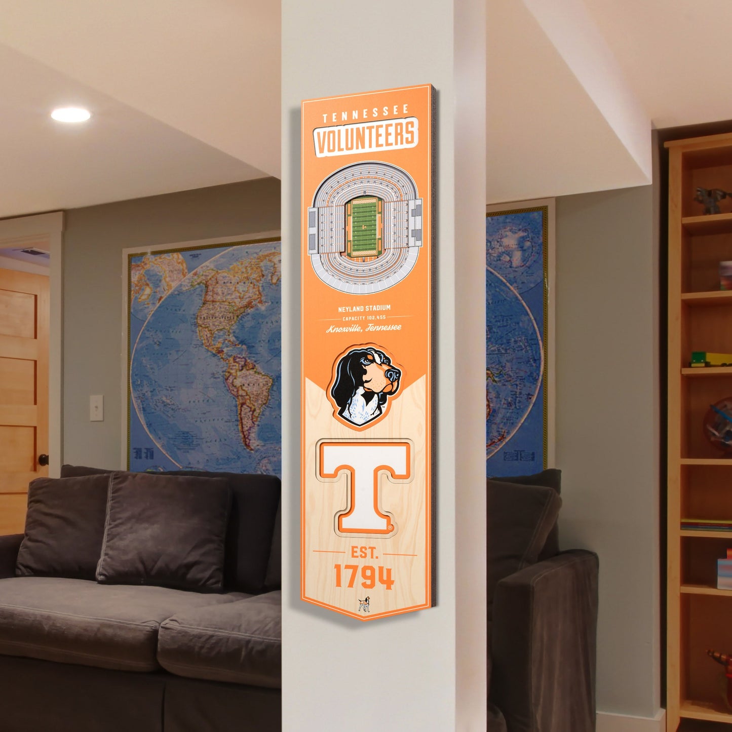 NCAA Tennessee Volunteers 3D Stadium Banner 8' X 32'