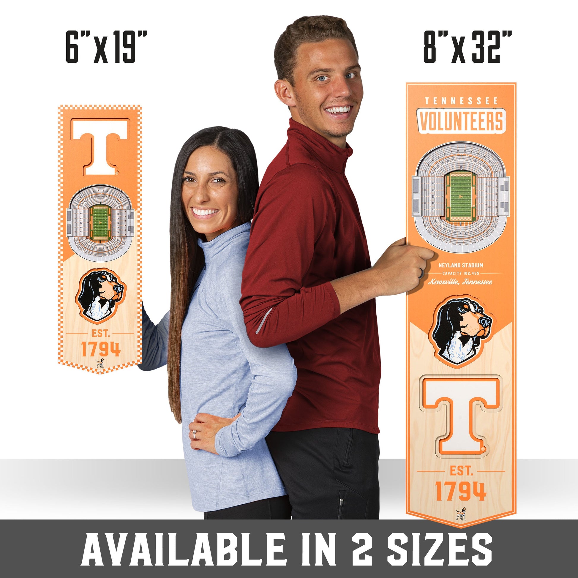 NCAA Tennessee Volunteers 3D Stadium Banner 8' X 32'