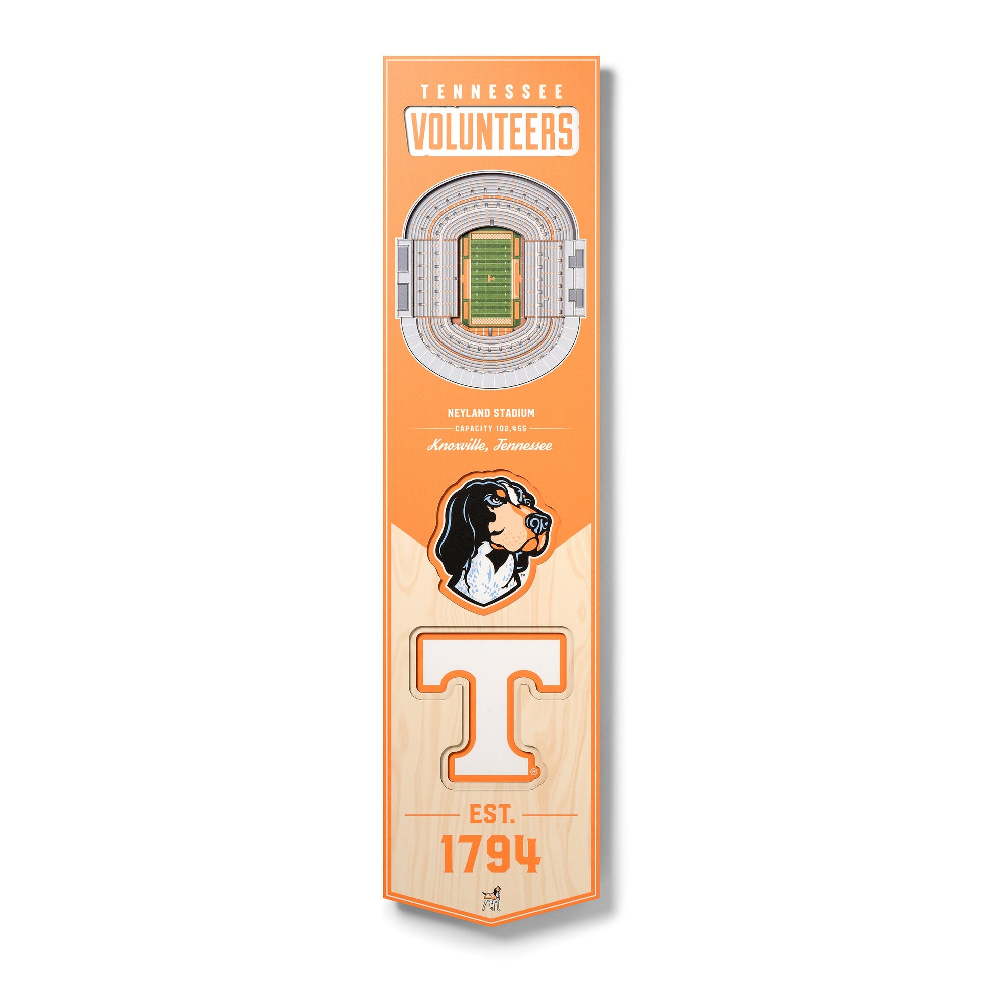 NCAA Tennessee Volunteers 3D Stadium Banner 8' X 32'