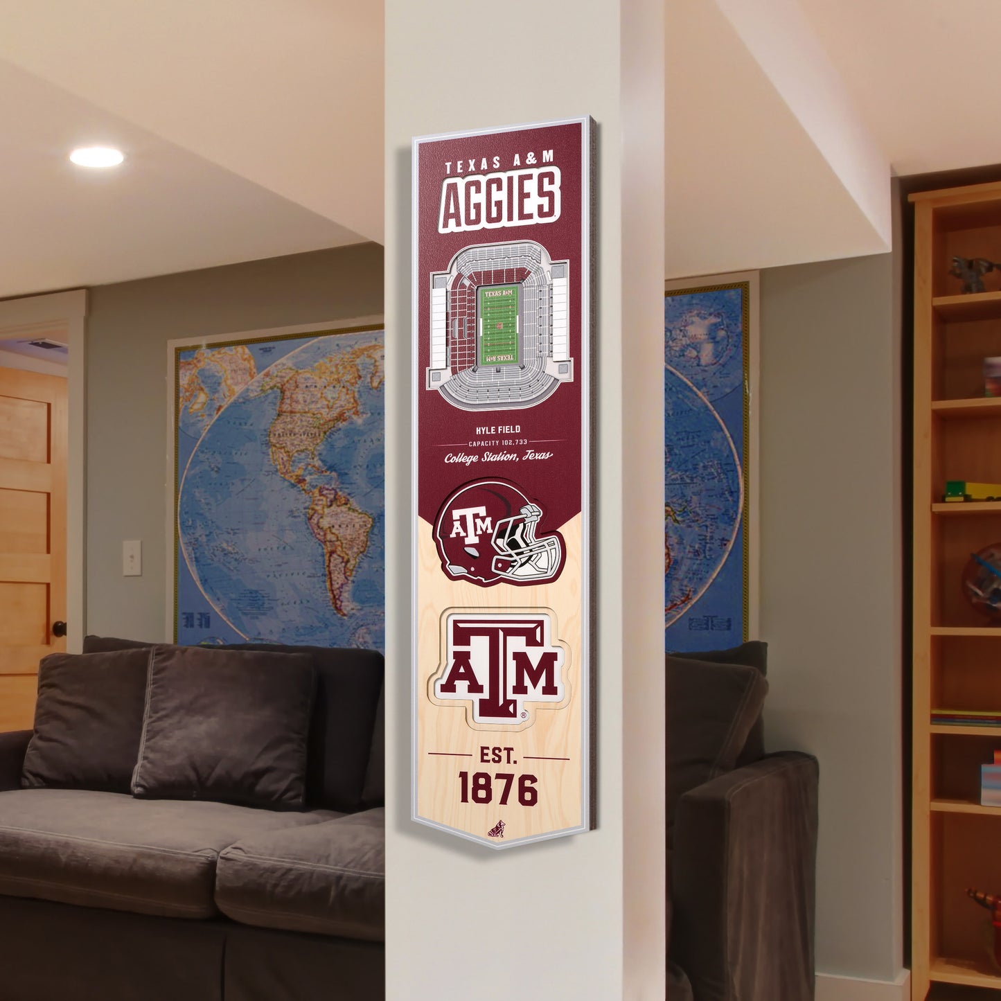 NCAA Texas A&M Aggies 3D Stadium Banner 8' X 32'